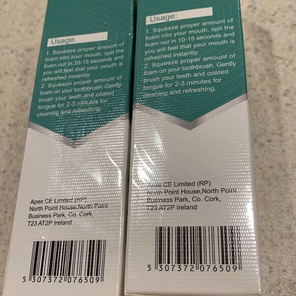 ALIVER teeth whitening foam toothpaste. New in cellophane sealed packages (TWO) - Picture 3 of 7